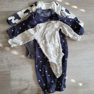 Long short Sleeve carter's rombers  5 pieces